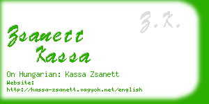 zsanett kassa business card